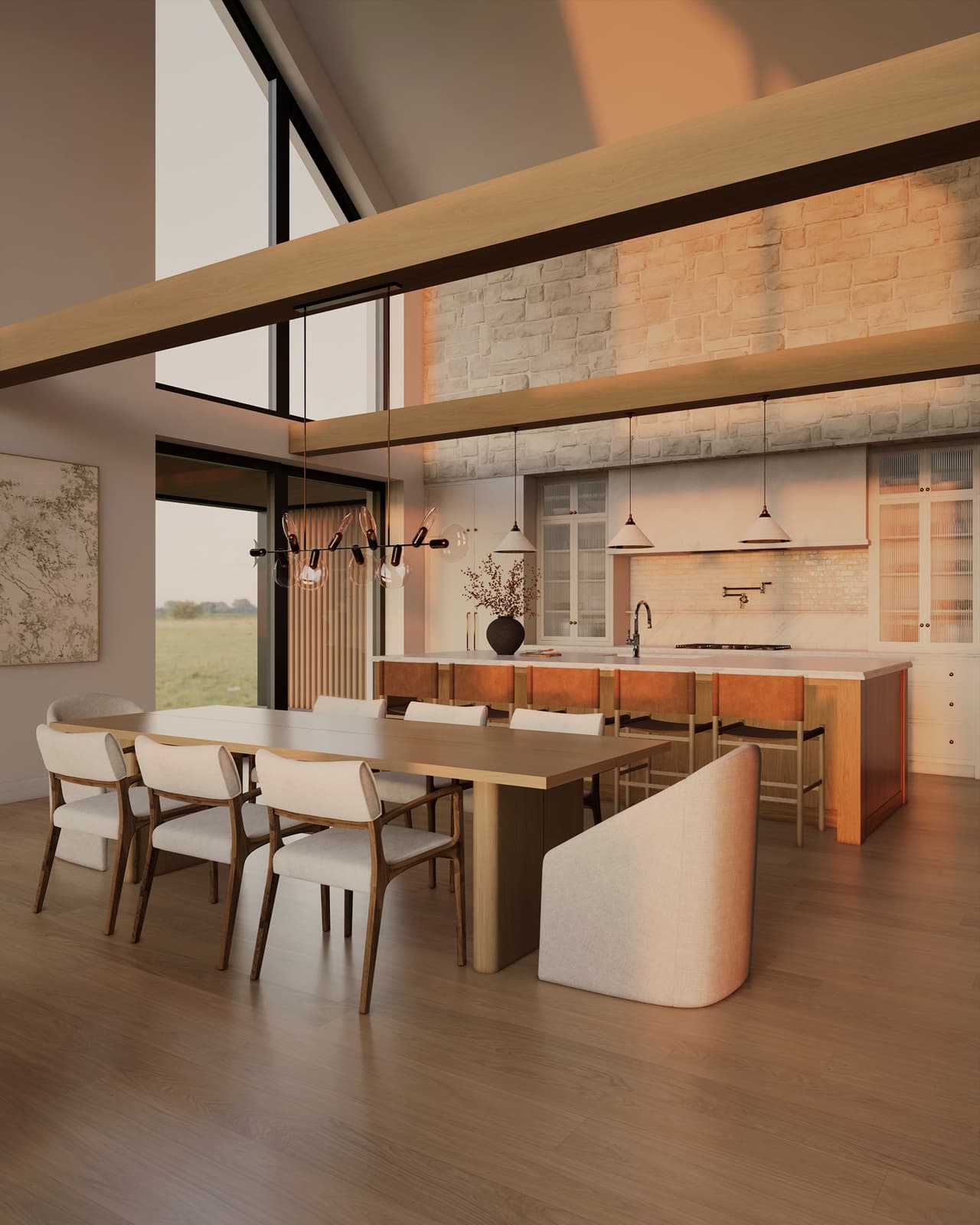 Kuhinja in jedilnica v sodobni novogradnji