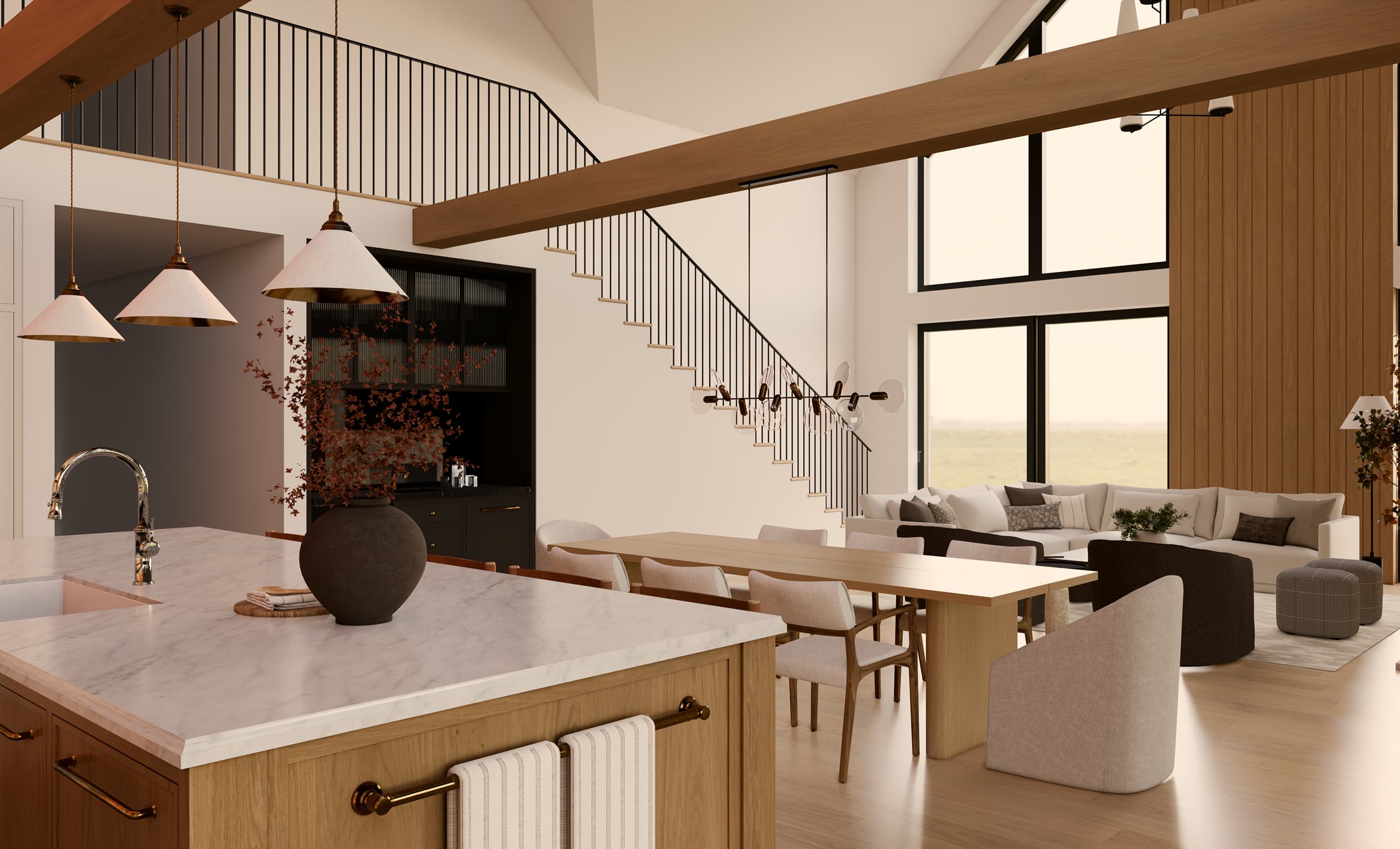 Idejna zasnova bivalnega prostora v sodobni novogradnji