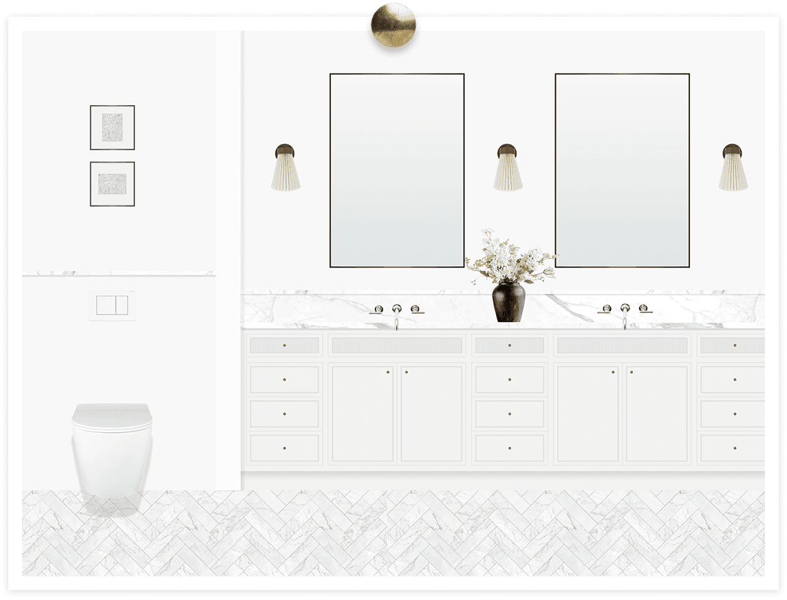 Pogled kopalnice v projektu notranje opreme