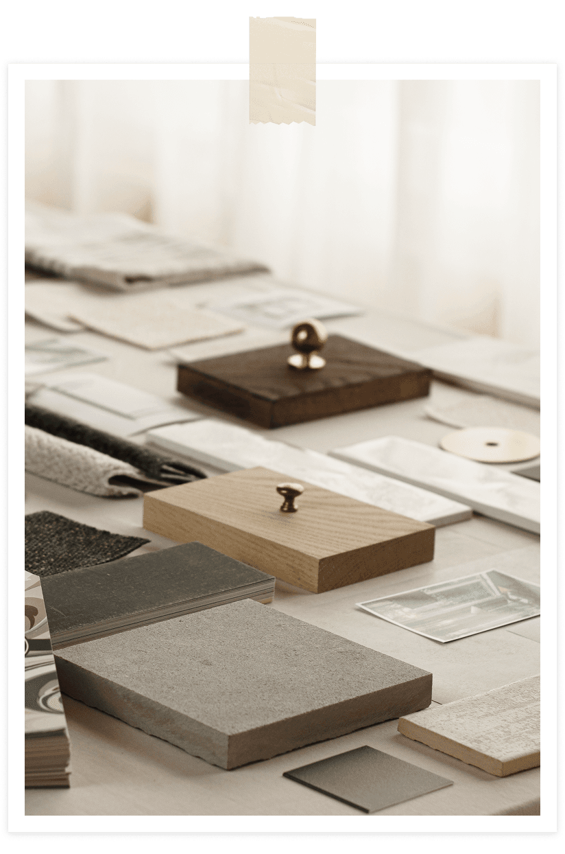 Vzorci materialov za projekt notranje opreme